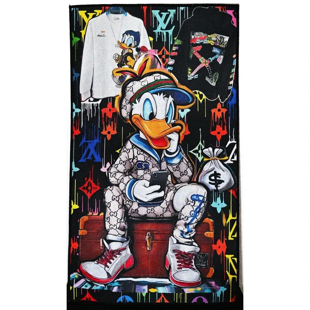 Dripped Out Designer Style Accent Rug – Hype Cartoon Wall Art Decor